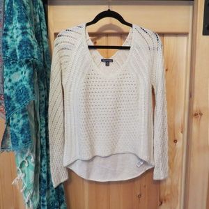 Open Knit V-Neck Sweater